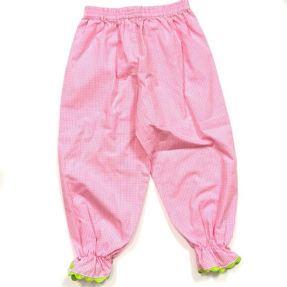 Pink Gingham Ruffle Ricrac Pants - Picture 3 of 4